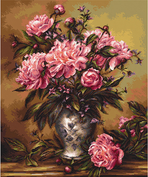 Luca-S # B0543, Vase of Peonies